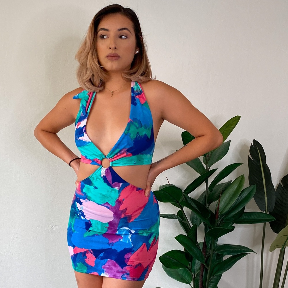 NWT RING RETRO MINI BODYCON DRESS